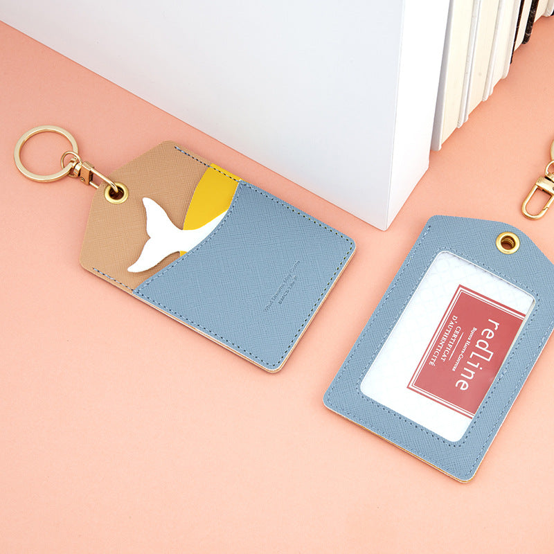 Wholesale Access Control Card Leather Case Keychain